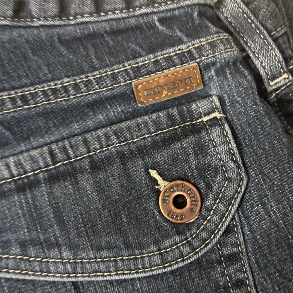 Carhartt Women's Modern Fit Blue Jeans Size 29x34 - Picture 2 of 8